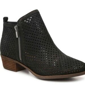Lucky Brand Black Perforated Ankle Booties